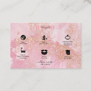 Carte De Visite Parties scintillant rose or rose bijoux
