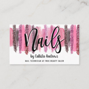 Carte De Visite Parties scintillant rose polonais brosses à ongles