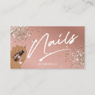 Carte De Visite Parties scintillant rose vif tendance moderne ongl