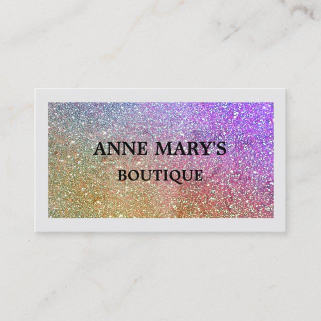 Carte De Visite Parties scintillant rose violet Boutique Hair Salo (Devant)