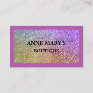 Carte De Visite Parties scintillant rose violet salon de coiffure 