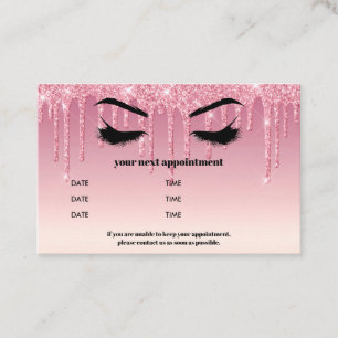 Carte De Visite Parties scintillant roses Drippings Browbar Eyelas