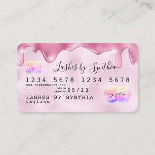 Carte De Visite parties scintillant roses gouttes d'eau de la cart