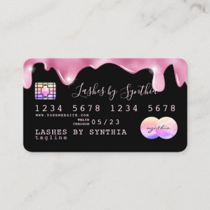 Carte De Visite parties scintillant roses gouttes d'eau de la cart