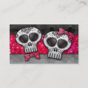 Carte De Visite Parties scintillant rouge rubis Noir Blanc Ombre C