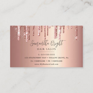 Carte de visite Parties scintillant salon de beaut