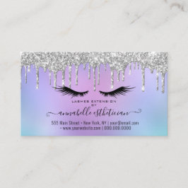 Carte De Visite Parties scintillant Silver Eyelash Extension Nomin