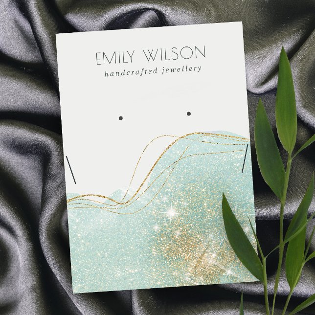 Carte De Visite Parties scintillant verte Turquoise brillante Écra (Créateur téléchargé)