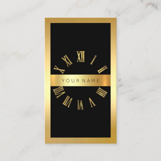 Carte De Visite Parties scintillant Verticale de l'horloge romaine (Devant)