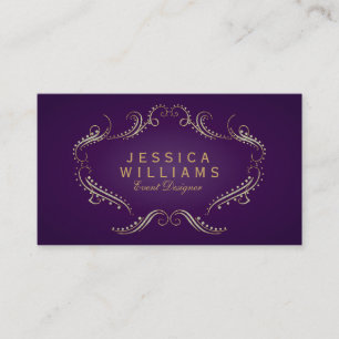 Carte De Visite Parties scintillant violet et or Ornat 3