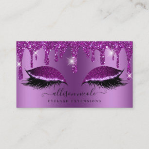 Carte De Visite Parties scintillant violet goutte d'huile métalli