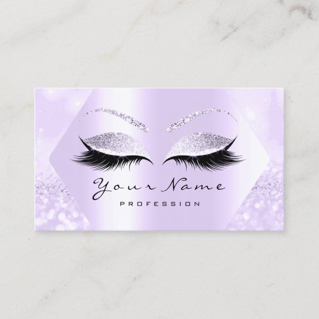 Carte De Visite Parties scintillant violet maquillage Artiste Lash (Devant)