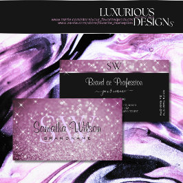 Carte De Visite Parties scintillant violette élégant Étoiles lumin