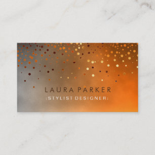 Carte De Visite Parties scintillant vive Orange Confetti Ciel élég