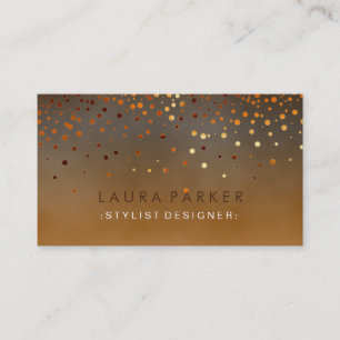 Carte De Visite Parties scintillant vive Orange Confetti Ciel élég
