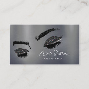 Carte De Visite Parties scintillant Yeux brossé Métal maquillage A