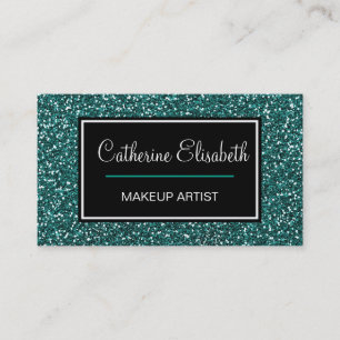 Carte De Visite Parties scintillantes bleues turquoises, Girly,