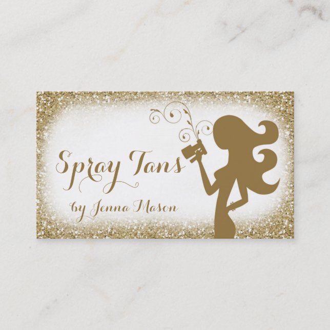 Carte De Visite Parties scintillantes bronzages de fille du jet (Devant)