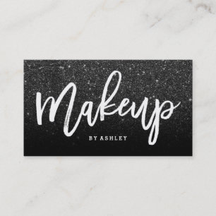 Carte De Visite Parties scintillantes chics de noir de faux de