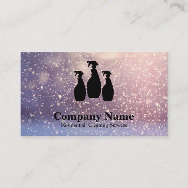 Carte De Visite Parties scintillantes élégantes Bokeh de service (Devant)