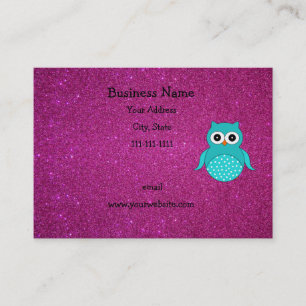 Carte De Visite Parties scintillantes mignonnes de rose de hibou