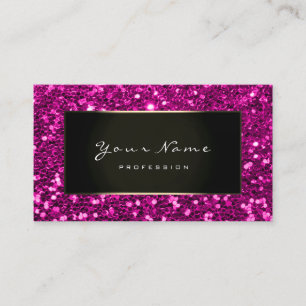Carte De Visite Parties scintillantes roses fuchsia encadrées par