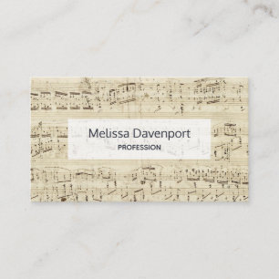 Carte De Visite Partition musicale Notes musicales Musicien