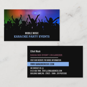 Carte De Visite Party Crowd, Karaoke Event Organizer