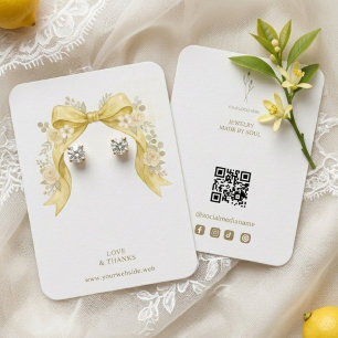 Carte De Visite Parure Florale Jaune Coquette Bow Présentoir de Bi