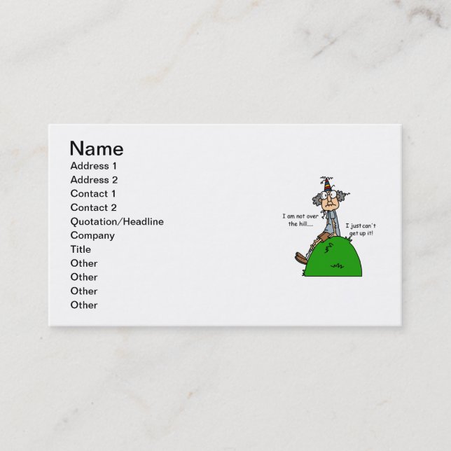 Carte De Visite Pas au-dessus de l'humour de colline (Devant)
