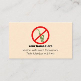 Carte De Visite Pas d'Amande Blanche aux instruments de soies vert