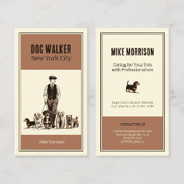 Carte De Visite paseador de perros mascotas vintage años 1920