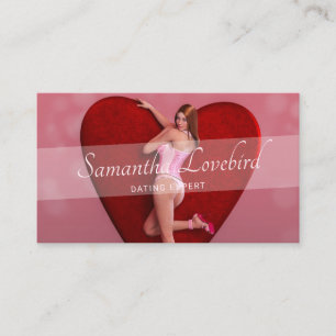 Carte De Visite Passionnée Saint Valentin fille dans un corse