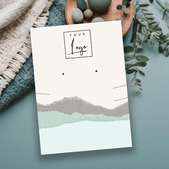 Carte De Visite Pastel Aqua Kraft Collier d'apprentissage de la mo (Créateur téléchargé)