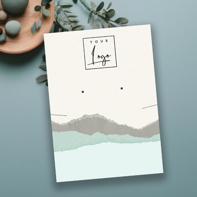 Carte De Visite Pastel Aqua Kraft Collier d'apprentissage de la mo (Créateur téléchargé)