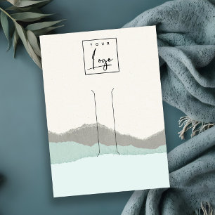 Carte De Visite Pastel Aqua Kraft Mountain Wair Clip Display