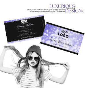 Carte De Visite Pastel Blue Parties scintillant Étoiles étincelant