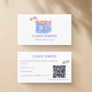 Carte De Visite Pastel Bounce House Rentals Code QR