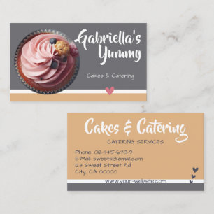 Carte De Visite Pastel Caramel Cupcake Modèle photo de gâteau