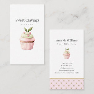 Carte De Visite Pastel Cupcake Sweet Traitements Boulangerie Aquar