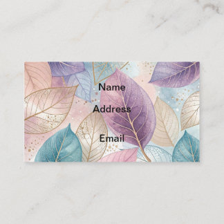 Carte De Visite Pastel feuilles