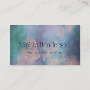 Carte De Visite Pastel Galaxy et Navy Blue Writer Auteur Créatif