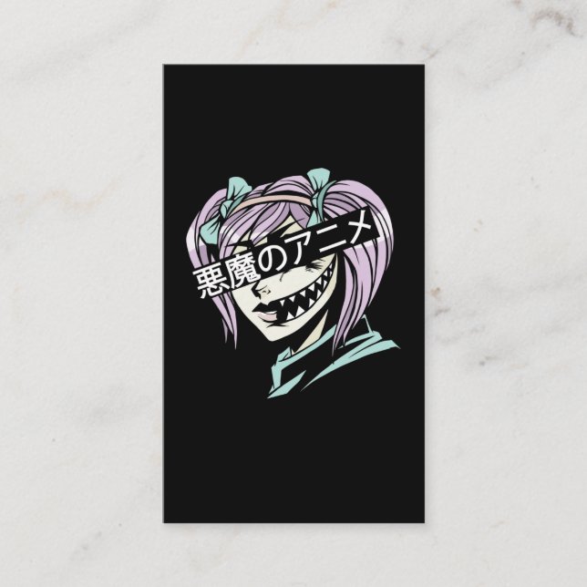 Carte De Visite Pastel Goth Manga Esthétique Girl Anime Déplaisant (Devant)