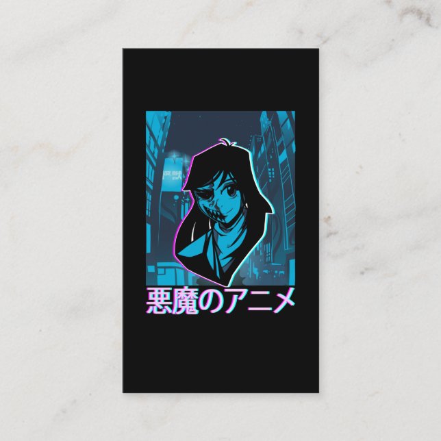 Carte De Visite Pastel Goth Manga Vaporwave Girl Anime Déplaisante (Devant)