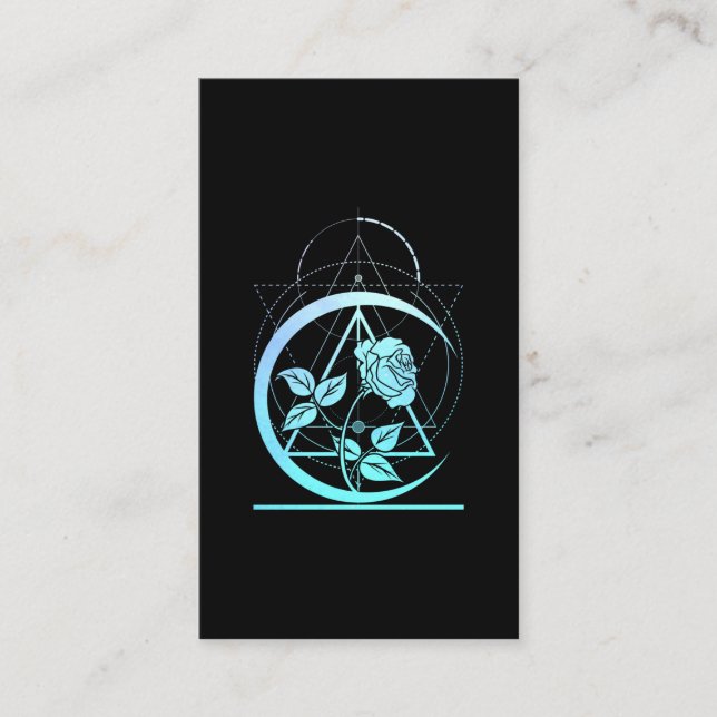 Carte De Visite Pastel Goth Moon Aesthetic Flower (Devant)