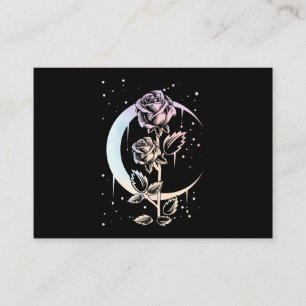 Carte De Visite Pastel Goth Moon Flower Witchy