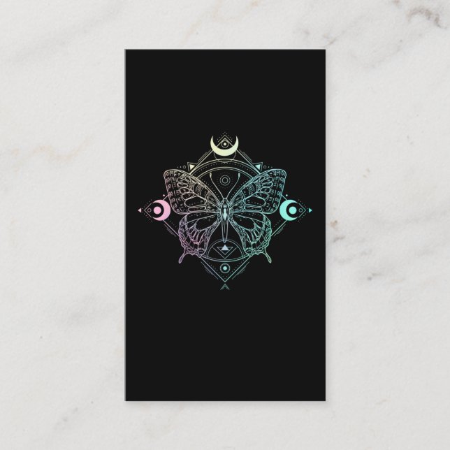 Carte De Visite Pastel Goth Moon Gothic Wicca Crescent Butterfly (Devant)