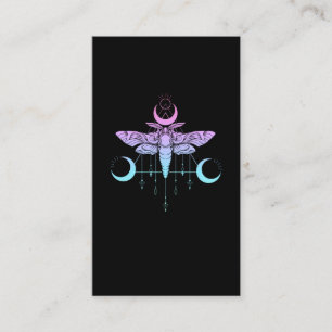 Carte De Visite Pastel Goth Moon Kawaii Moth esthétique
