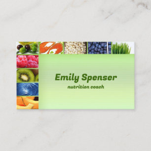 Carte De Visite Pastel Green Healthy Life/Carte Nutritionniste