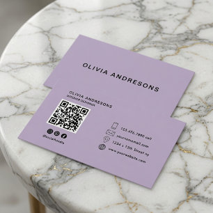 Carte De Visite Pastel Lavande Minimaliste Personnalisé